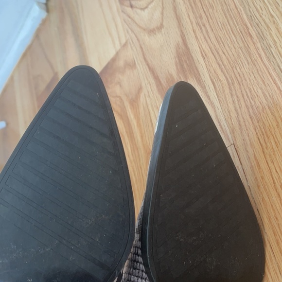 Zara Black and White Snake Print Ankle Boots - Picture 9 of 11